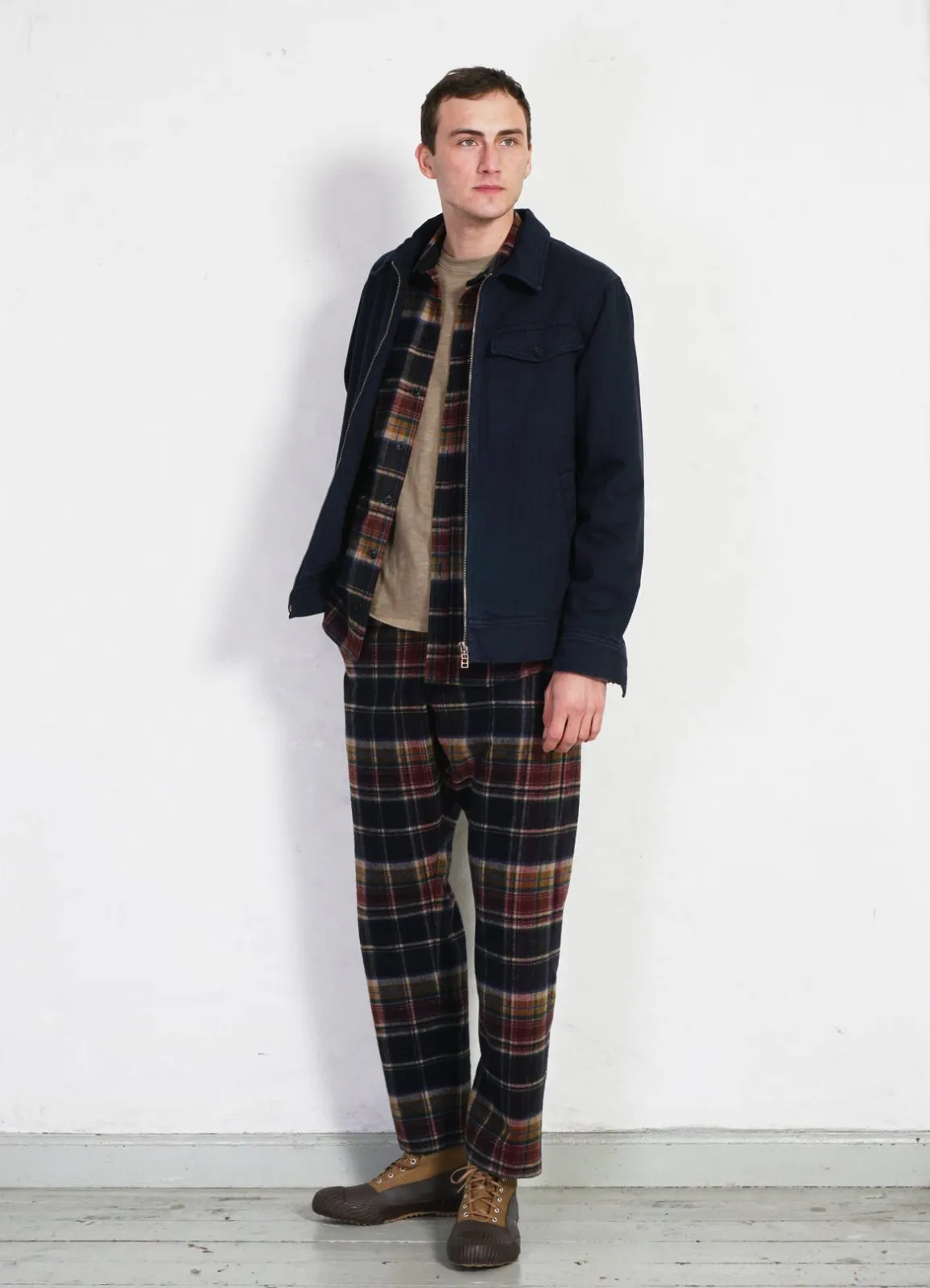 TYGE | Wide Cut Cropped Trousers | Multi Colour Check
