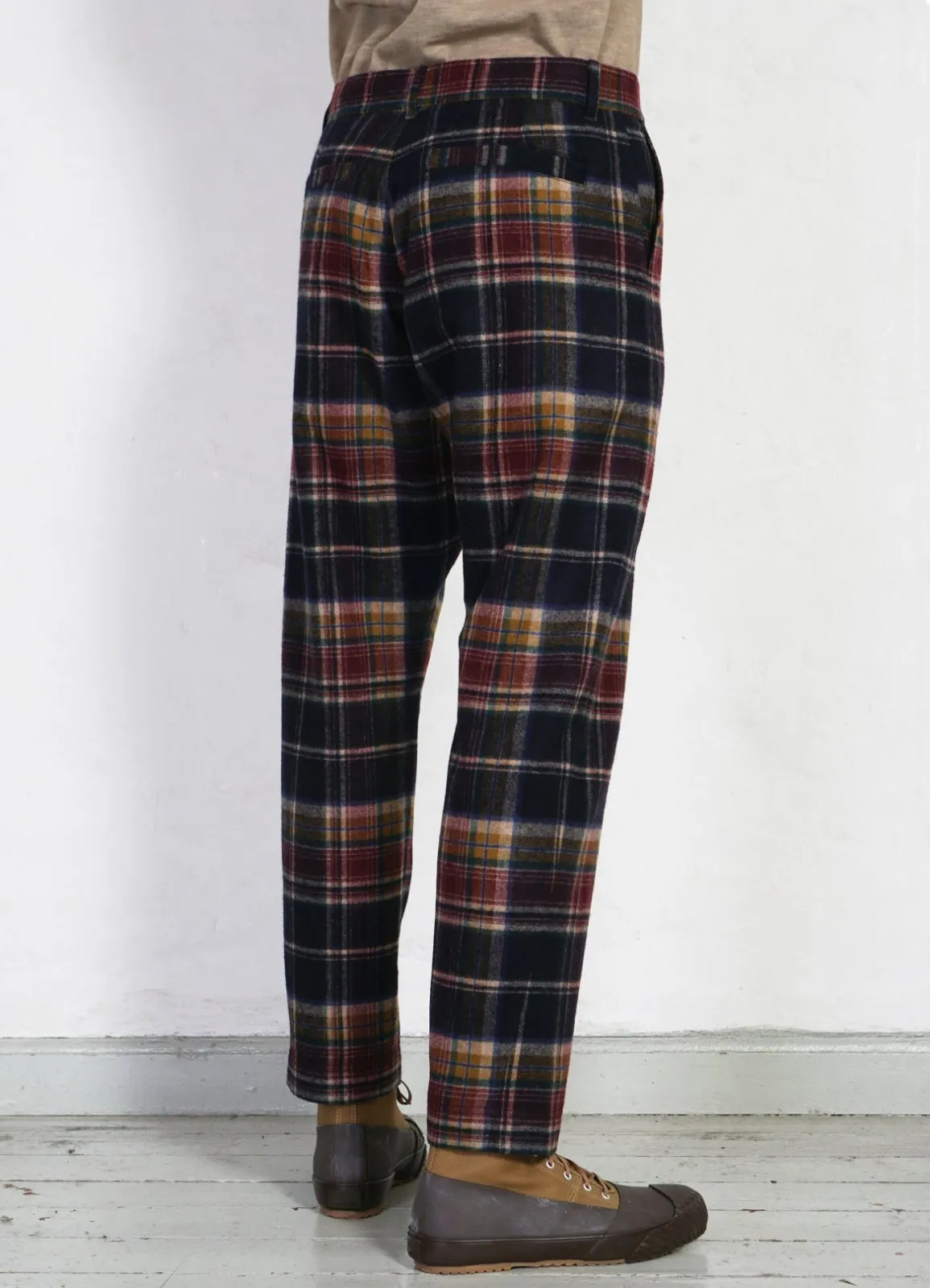 TYGE | Wide Cut Cropped Trousers | Multi Colour Check