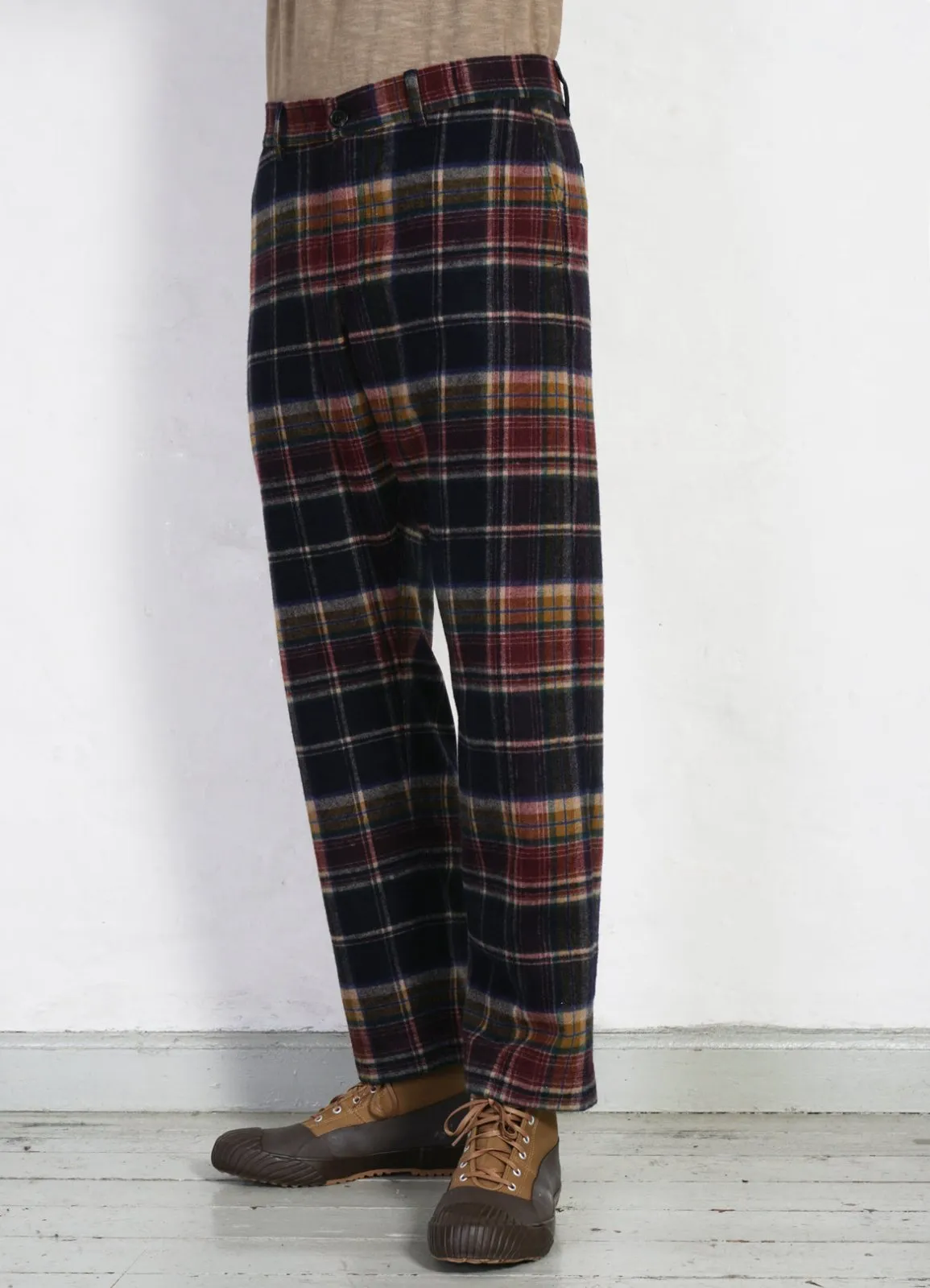 TYGE | Wide Cut Cropped Trousers | Multi Colour Check