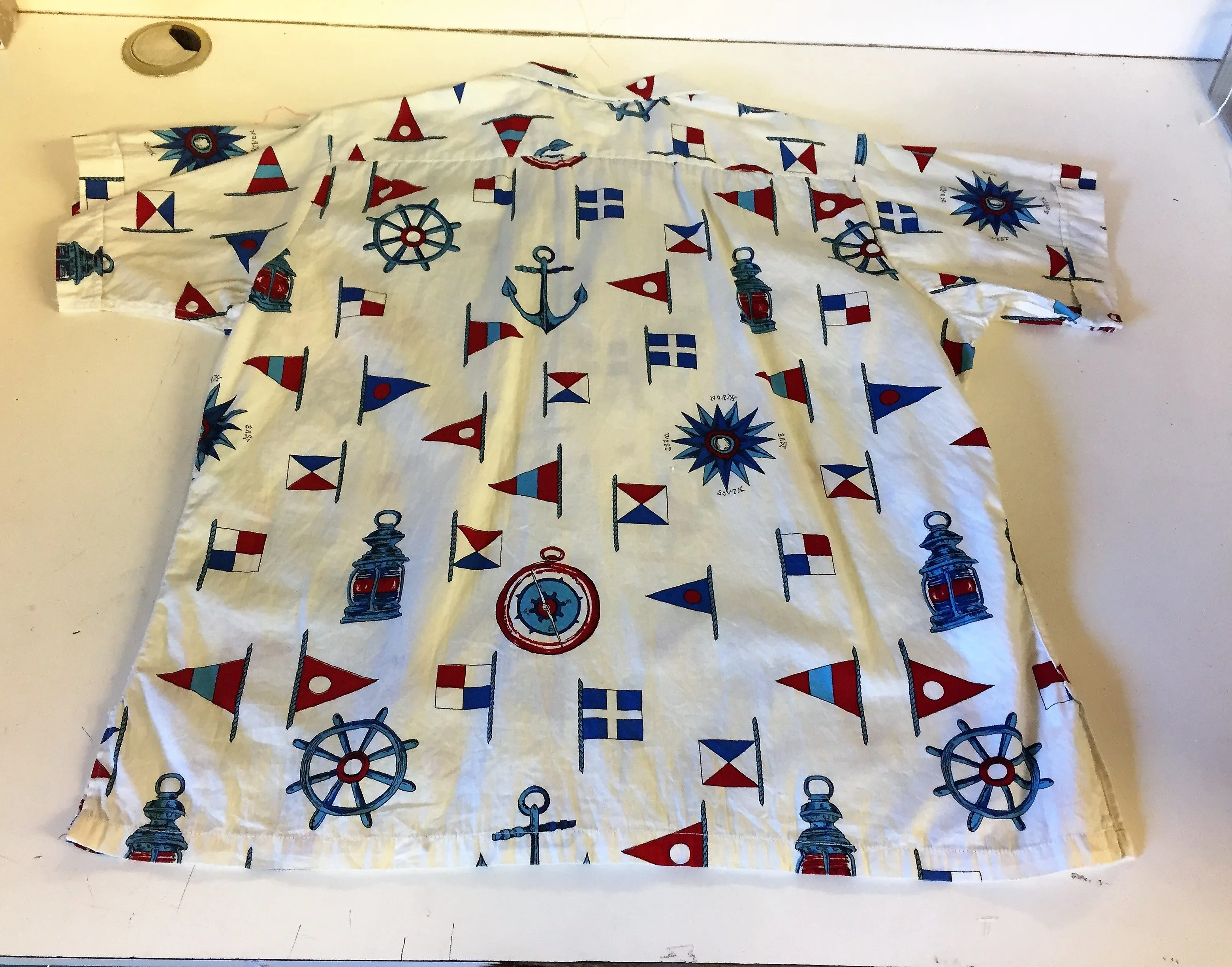 Vintage 1960's Nautical Button Up Blouse By Commodore Retro Fashion