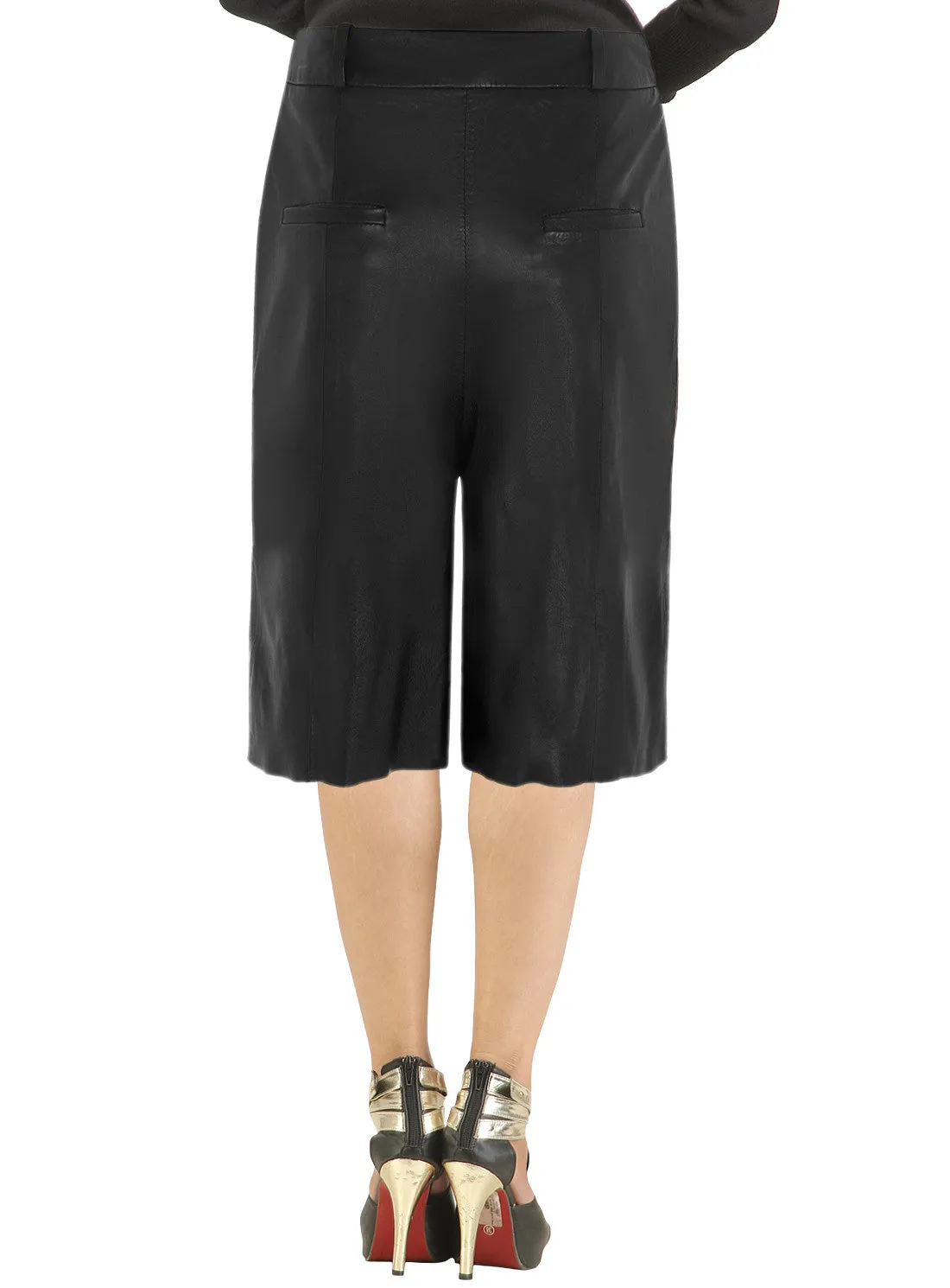 Women Culottes Leather Skirt