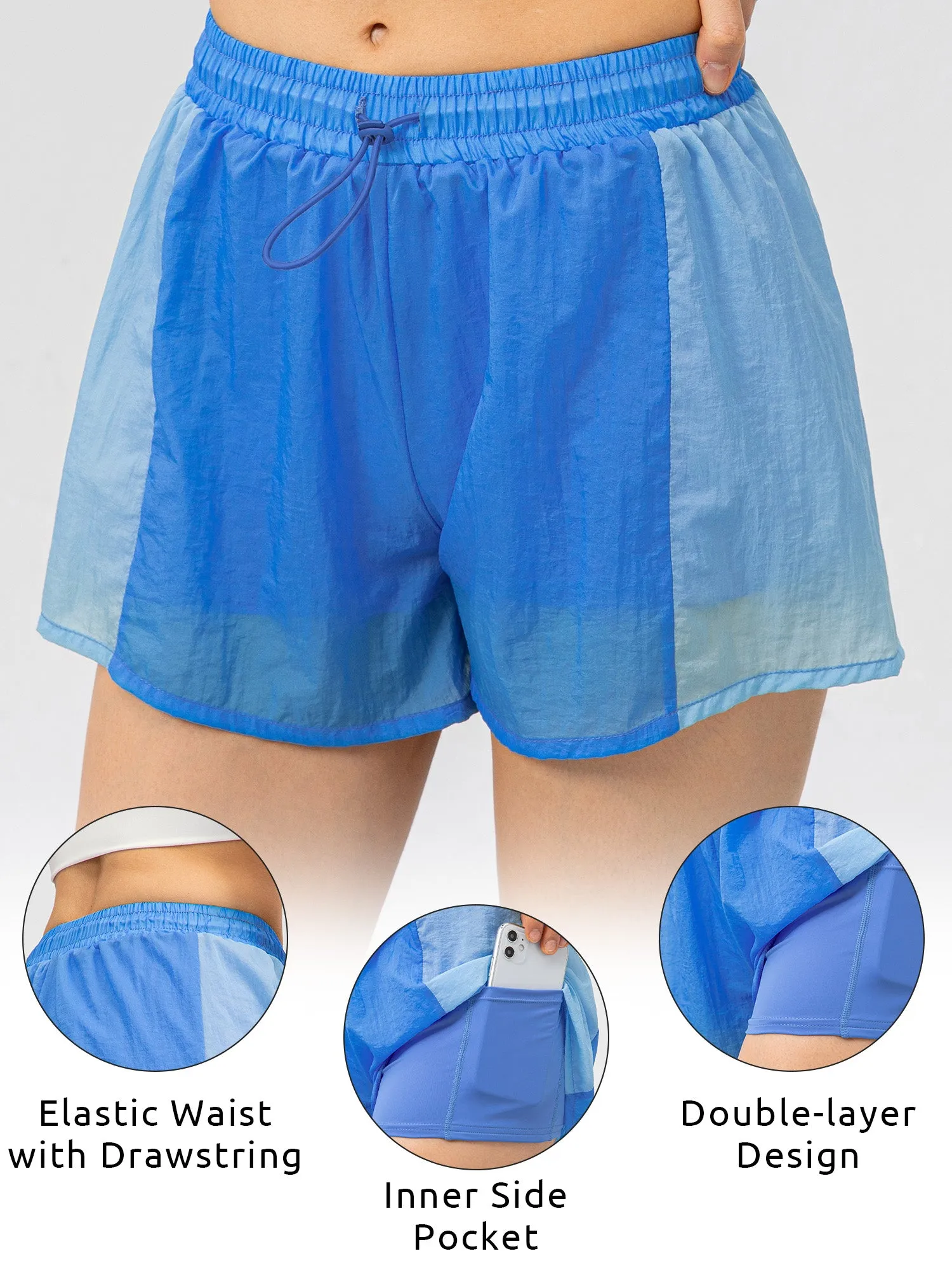 Women Running Shorts 2-in-1