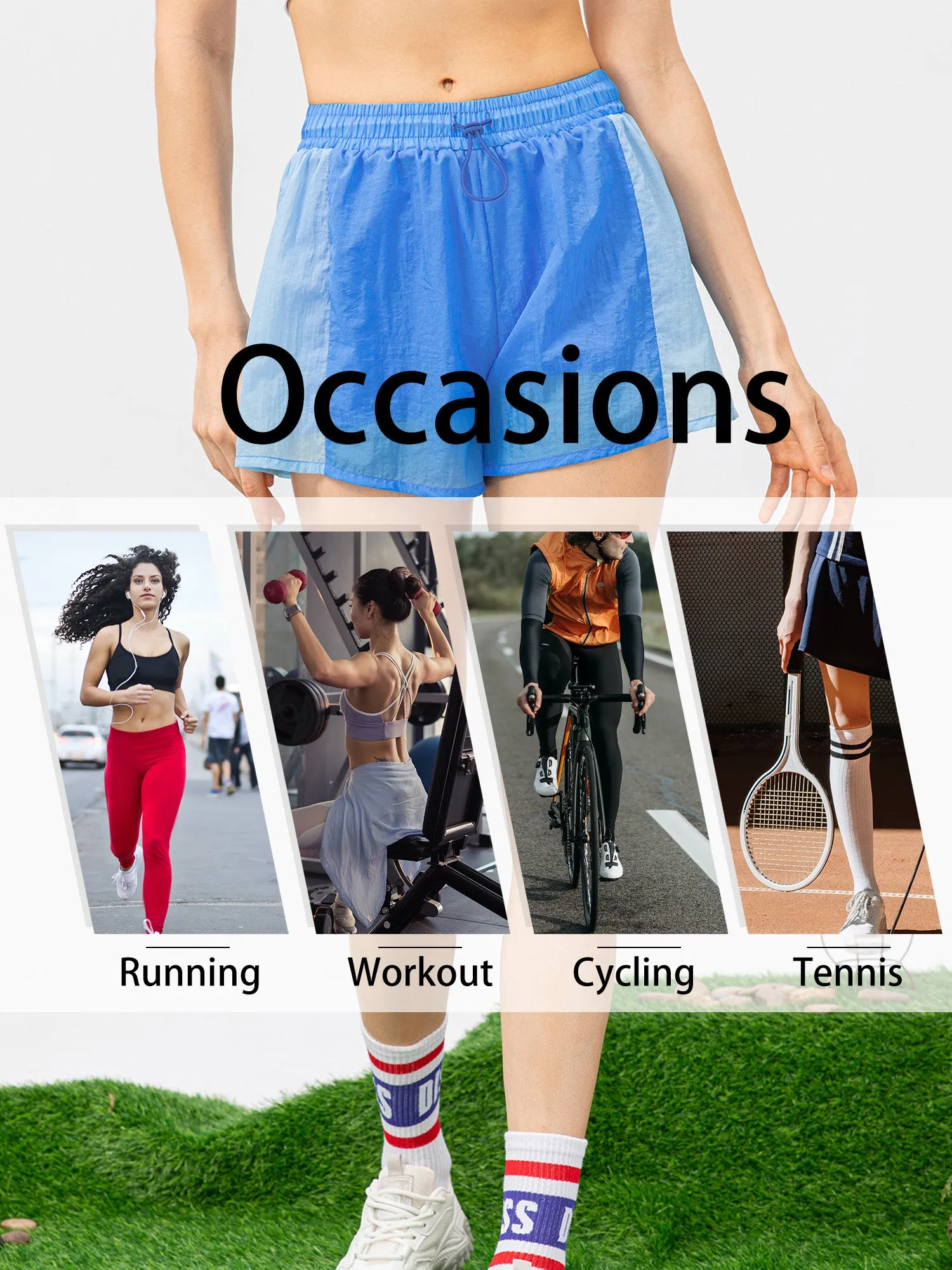 Women Running Shorts 2-in-1