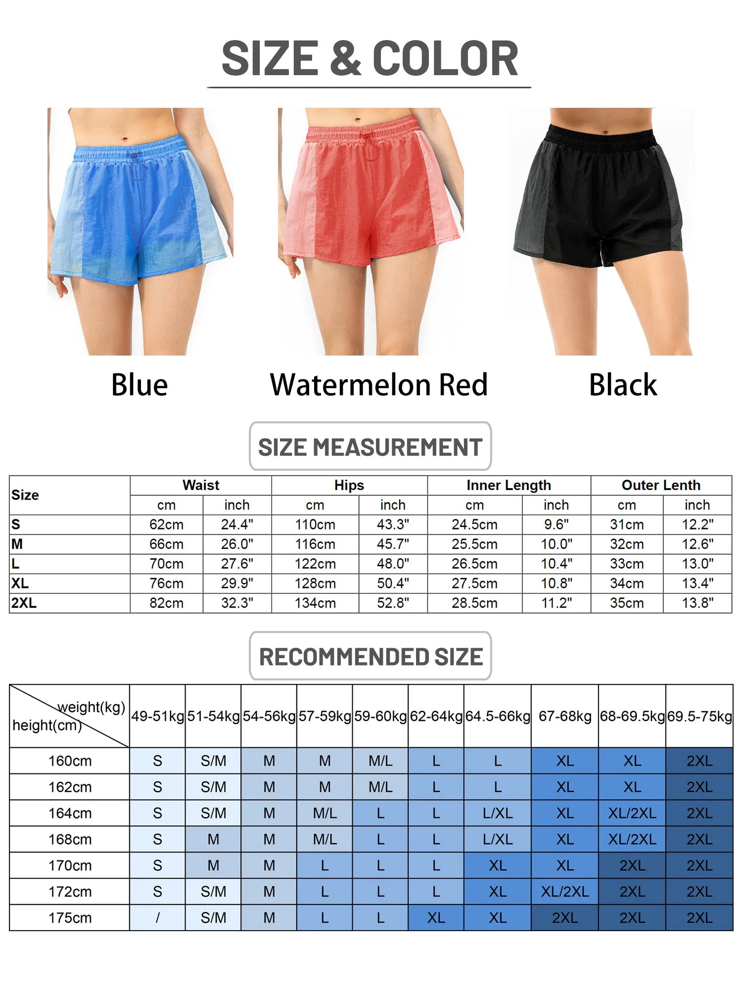 Women Running Shorts 2-in-1