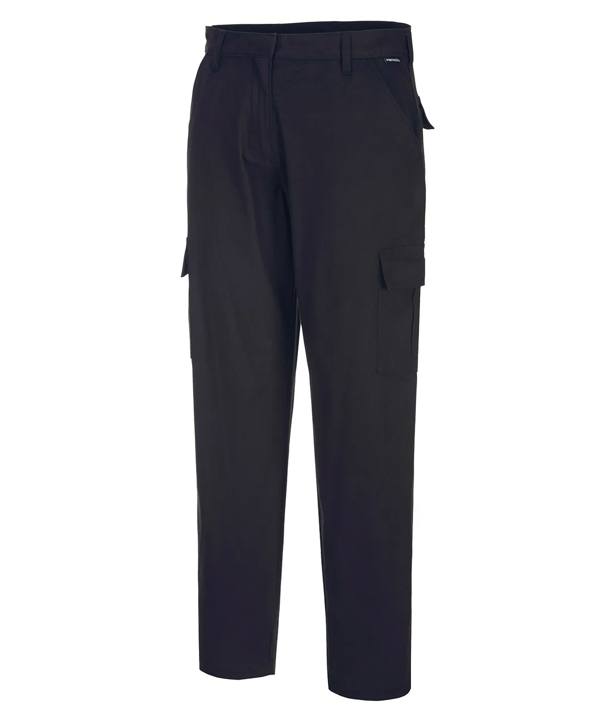 Womens stretch cargo trousers (S233) slim fit | Black